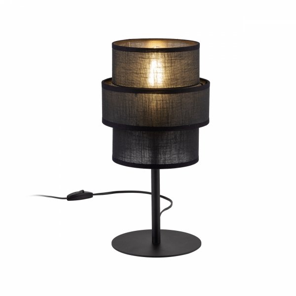 Dekoracyjna lampka stołowa nocna w stylu boho podwójny czarny abażur do salonu jadalni sypialni CALISTO 5895 TK-Lighting