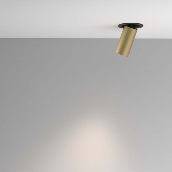  Lampa sufitowa lampa wbudowana wpuszczana tuba regulowana aluminium czerń i matowe złoto Artisan MAYTONI C081CL-01-GU10-MG