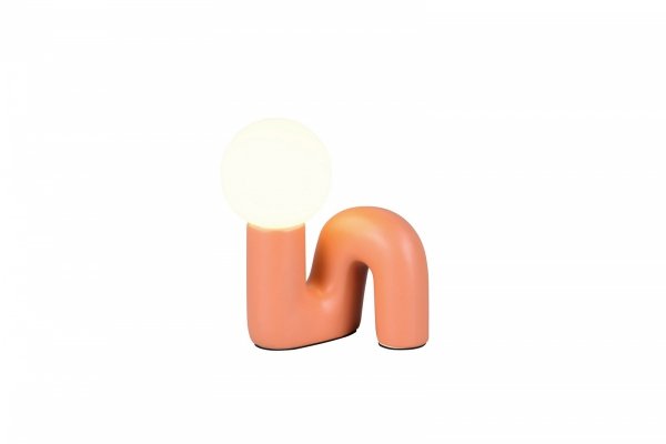 Lampka stołowa nocna pomarańczowa ceramiczna designerska dekoracyjna na komodę QUINN R56821040 RL