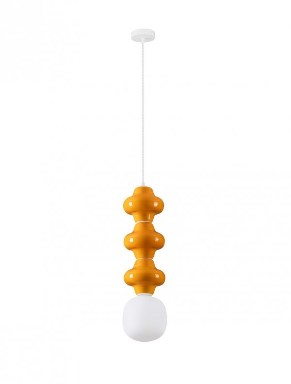 Designerska Lampa Wisząca z Ceramiki w Kolorze Pomarańczowym Luces Exclusivas VILROSA LE44567