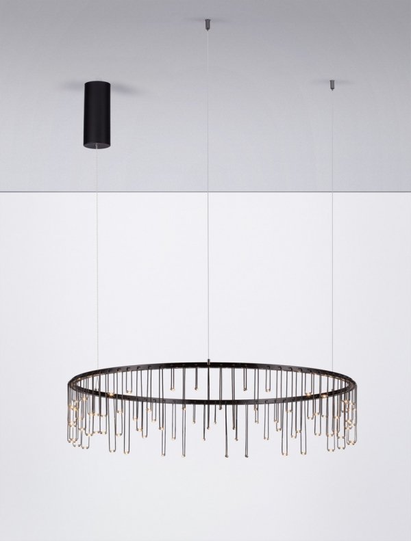 Elegancka Czarna Lampa Wisząca w Kształcie Okręgu Luces Exclusivas HUARAZ LE44451