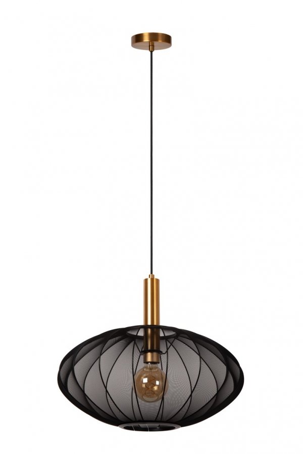 Lampa Wisząca Nowoczesna Czarny Klosz Materiałowy CORINA 03447/52/30 LUCIDE