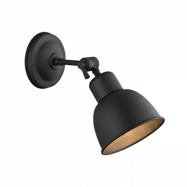 Industrialny metalowy kinkiet retro czarna stal lakierowana regulowany minimalistyczny klosz efektowna lampa nad lustro EUFRAT 3185 Argon