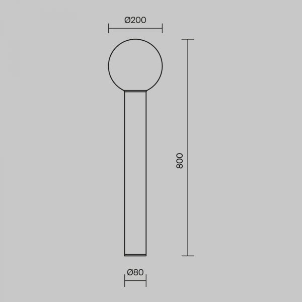 Nowoczesny słupek ogrodowy zewnętrzna lampa aluminium czarna z kulą Bold MAYTONI O598FL-01B