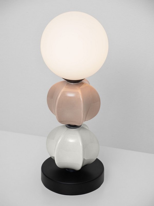 Lampka stołowa nocna ceramiczne kule dekoracyjne designerska na komodę Luces Exclusivas