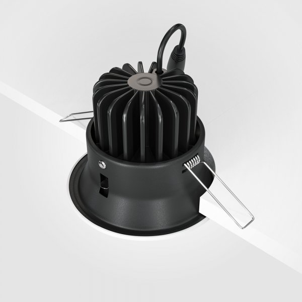 Lampa wpuszczana w sufit minimalistyczna aluminium biały okrągła LED Yin MAYTONI DL031-L12W4K-D-W