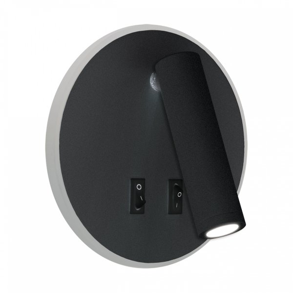 Kinkiet hotelowy do sypialni do czytania czarny z dekoracyjnym podświetleniem OTELLO LED C 6W+3W BLACK 04030