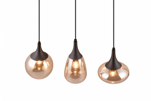 Dekoracyjna Lampa Wisząca Czarna Szklane Kosze LUMINA 317000313 TRIO