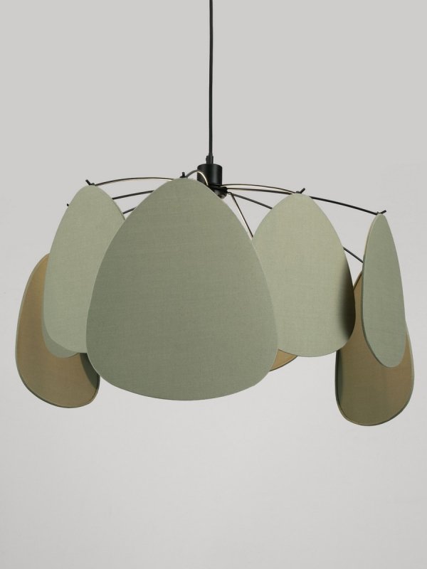 Nowoczesna Lampa Wisząca Lniana Zielona 50 cm Luces Exclusivas 