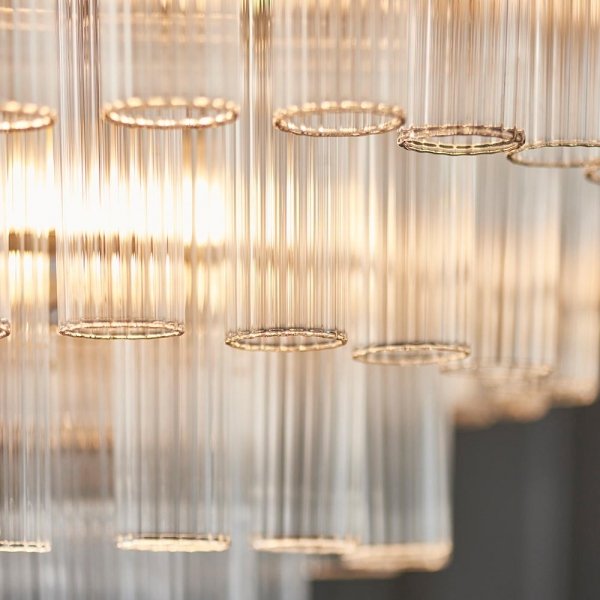 Szklana lampa wisząca rurki niklowana okrągła designerska nowoczesna Toulouse 104090 ENDON