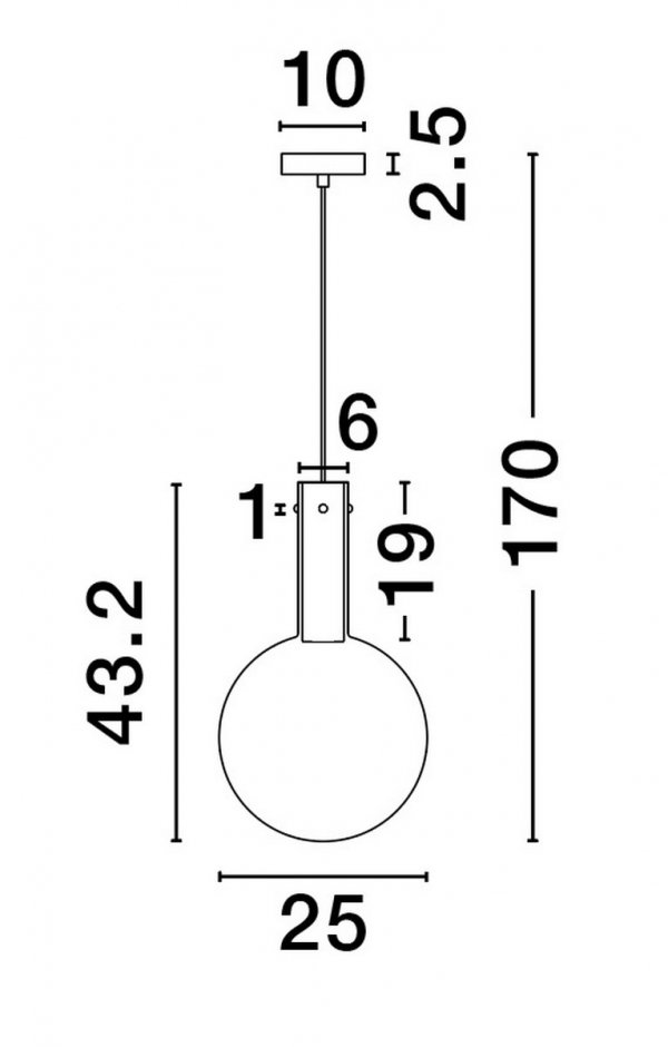 Szklana Lampa Wisząca Minimalistyczna Szary Szklany Klosz JAVIER LE44484 Luces Exlusivas