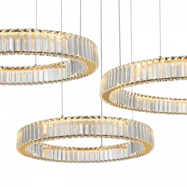 Lampa Wisząca Żyrandol Salonowy LED Glamour Kryształowe Okręgi SPARK AZ5794 AZZARDO