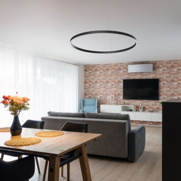 Lampa Wisząca RING Czarna RIM MOD058PL-L32B3K MAYTONI Nowoczesna Okręgi LED