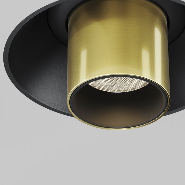 Lampa wbudowana w sufit spot LED nowoczesna regulowana tuba aluminum mosiądz Focus T MAYTONI C140TRS-L200-7W3K-BBS