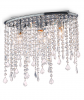 KRYSZTAŁOWA LAMPA SUFITOWA RAIN PL3 IDEAL LUX CHROM Z KRYSZTAŁKAMI GLAMOUR 