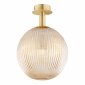 Miodowa lampa sufitowa kinkiet plafon glamour elegancka duża szklana kula ryflowana mosiądz PALOMA 8514 Argon 