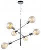 INDUSTRIANA CHROMOWA LAMPA WISZĄCA DO SALONU VINTAGE ITALUX MADALYN MDM3582/6 CH LAMPA STICKS MOLEKULARNA 