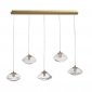Lampa z Formowanego Szkła Złota Potrójna Nad Stół NAYARIT LE42902 LUCES EXCLUSIVAS 