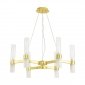 Industrialna złota lampa wisząca szklane klosze tuba klasyczna minimalistyczna uniwersalna CANDELA-6 DN1505-6 gold Step Into Design 