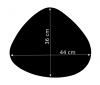 Podkładka mata czarna pod talerz PCV 44x36 cm zestaw 4 sztuk 2,6 mm