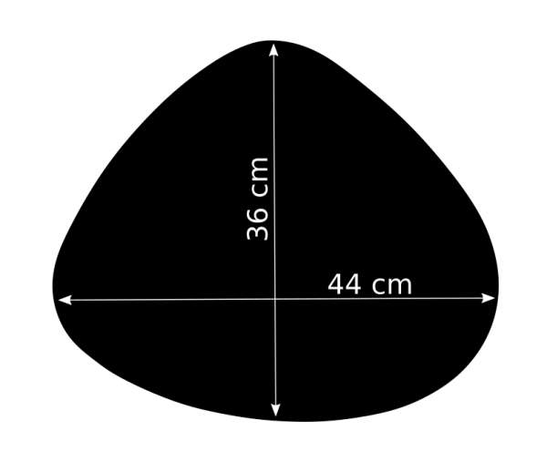Podkładka mata czarna pod talerz PCV 44x36 cm 2,6 mm