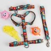 Collar WauDog Nylon Obroża nylonowa z QR-paszportem, plastikowy fastex, wzór ZĘBATE POTWORY, XXL 35mm/46-70cm