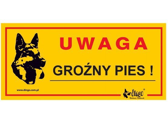 Dingo Tabliczka ostrzegawcza &quot;Uwaga groźny pies!&quot;