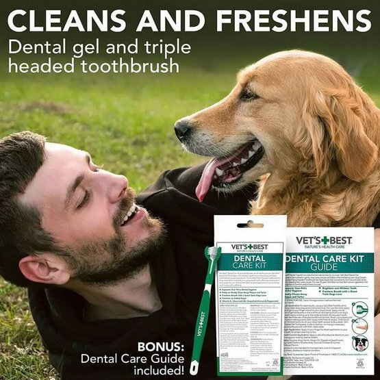 Vet&#039;s Best Dental żel + szczoteczka zestaw Adult