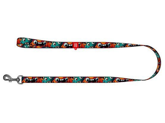 Collar WauDog Nylon Smycz nylonowa L-XXL 25mm/200cm, wzór ZĘBATE POTWORY