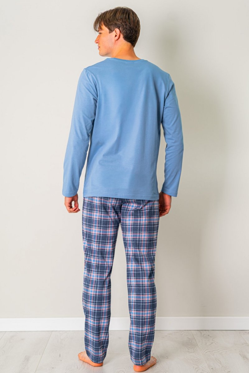 MUZZY Piżama męska ORIGINAL  długie spodnie krata  R: