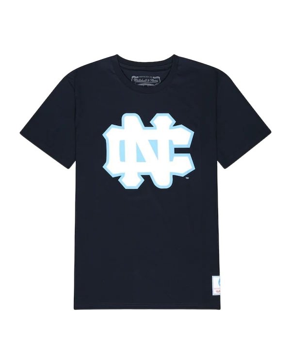Mitchell &amp; Ness t-shirt NCAA University Of North Carolina Large Logo Tee BMTRINTL1272-UNCNAVY