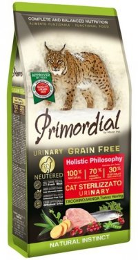 PROMOCJA 400g + 400g Primordial Cat Grain Free Urinary Turkey & Herring 400g [termin ważności: 12.09.2025] 