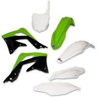 UFO KOMPLET PLASTIKÓW KAWASAKI KXF 450 '13-'15 KOLOR OEM (ZIELONY/BIAŁY/CZAR<br />NY) 