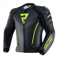KURTKA SKÓRZANA REBELHORN FIGHTER BLACK/FLO YELLOW 48 