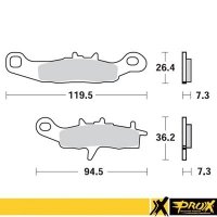 PROX KLOCKI HAMULCOWE KH258 / KH349 KAWASAKI KX 80/85/100 97-20, SUZUKI RM 85 05-20 PRZÓD, KAWASAKI KFX 450R 08-14, KVF 650 BRUT 