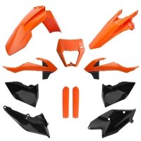 POLISPORT KOMPLET PLASTIKÓW (FULL KIT) KTM EXC/EXC-F TPI 17-19 W ZESTAWIE OSŁONA LAMPY (8666800006) I OSŁONY AMORTYZATORÓW (8398 