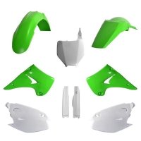 POLISPORT KOMPLET PLASTIKÓW (FULL KIT) KAWASAKI KX 125/250 04-08 W ZESTAWIE TABLICA PRZEDNIA (8660800002) I OSŁONY AMORTYZARORÓW 
