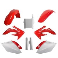 POLISPORT KOMPLET PLASTIKÓW (FULL KIT) HONDA CRF 250R 06-07 W ZESTAWIE TABLICA PRZEDNIA (8661900001) I OSŁONY AMORTYZARORÓW (835 