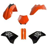 POLISPORT KOMPLET PLASTIKÓW (FULL KIT) KTM SX/SX-F/XC-F 07-10 W ZESTAWIE TABLICA PRZEDNIA (8664400001) I OSŁONY AMORTYZATORÓW (8 