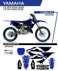 UFO KOMPLET NAKLEJEK (OKLEIN) YAMAHA YZ 125/250 22 APODIS KOLOR OEM (NIEBIESKI/BIAŁY/CZ<br />ARNY) - WYPRZEDAŻ 