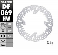 GALFER TARCZA HAMULCOWA TYŁ HONDA CR 125/250; CRF250R 04-23; CRF 450R 09-23 (240X140X5MM) SHARK ENDURO MX 