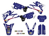 TECNOSEL (BLACKBIRD) KOMPLET NAKLEJEK (OKLEIN) + POKROWIEC/POSZYCIE NA SIEDZENIE YAMAHA YZ 125/250 96-01, REPLICA TEAM YAMAHA 98 
