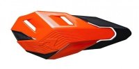 RACETECH (RTECH) OSŁONY RĄK (HANDBARY) HP3 KOLOR POMARAŃCZOWY CZARNY (Z 2 RODZAJAMI MOCOWAŃ DO KIEROWNICY ORAZ MANETEK) 