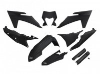 UFO KOMPLET PLASTIKÓW (FULL KIT) Z OSŁONAMI TELESKOPÓW (AMORTYZATORÓW) KTM EXC 150 / 250 / 300 TBI '24-'25, EXC-F 250 / 350 / 450 / 500 '24-'25 KOLOR CZARNY 
