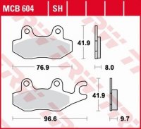 TRW ZF KLOCKI HAMULCOWE KH165/2 ORGANIC SUZUKI DR 800 97-99, TRIUMPH TIGER 1050 07-13, DYTONA 1200 93-97, TROPHY 1200 94-03, YAM 