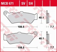 TRW ZF KLOCKI HAMULCOWE KH209 SINTER STREET BMW R 1200/1250 GS/ADV/R/RS/RT 13-, K 1600GT/GTL 11-, DUCATI SCRAMBLER 800, DIAVEL/X 