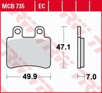 TRW ZF KLOCKI HAMULCOWE KH350 ECO ORGANIC DERBI SENDA 07-16, CROSS CITY 125 07-16, SENDA 125 04-14, PEUGEOT ELYSTAR 50/125/150 0 