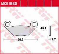 TRW ZF KLOCKI HAMULCOWE KH475 SINTER OFFROAD POLARIS SPORTSMAN 500 08-, SPORTSMAN 850 15-, FOREST / SCRAMBLER 1000 15-, PRZÓD/TY 