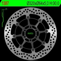 NG TARCZA HAMULCOWA PRZÓD BMW S 1000R/RR/XR 13-18, MOTO GUZZI CALIFORNIA 1400 13-18 (320X64X5,0MM) (6X8,5MM) PŁYWAJĄCA 