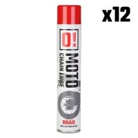OMOTO ZESTAW 12 SZTUK SPRAY SMAR DO ŁAŃCUCHA 750ML ROAD O! CHAIN LUBE (O!MOTO) (OLE-006) (PAKIET 12 SZTUK) 